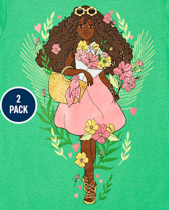 Girls Mermaid Graphic Tee 2-Pack