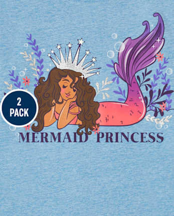 Girls Mermaid Graphic Tee 2-Pack