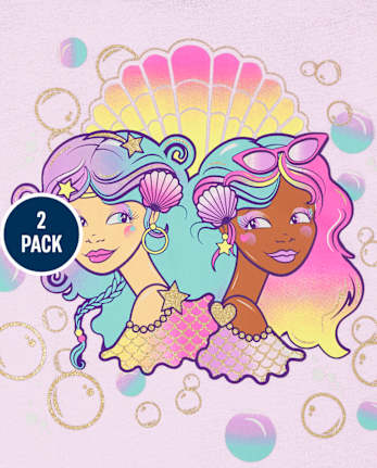 Girls Mermaid Graphic Tee 2-Pack