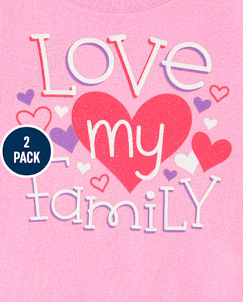 Baby And Toddler Girls Family Graphic Tee 2-Pack