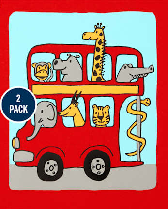 Camiseta con gráfico de vehículo para niños pequeños, paquete de 2