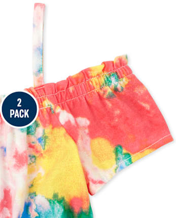 Toddler Girls Print Off Shoulder Romper 2-Pack