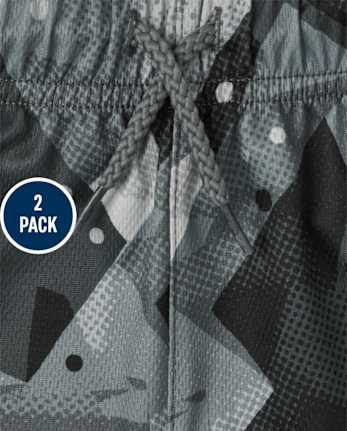 Paquete de 2 pantalones cortos de baloncesto de alto rendimiento con camuflaje para niño