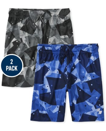 Paquete de 2 pantalones cortos de baloncesto de alto rendimiento con camuflaje para niño