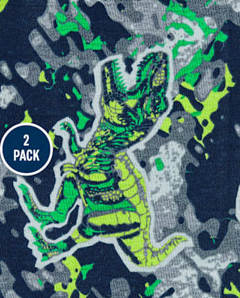 Boys Glow Shark Dino Snug Fit Cotton Pajamas 2-Pack