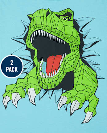 Lot de 2 t-shirts graphiques Dino pour garçon