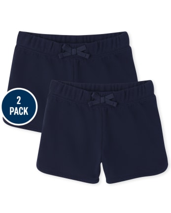 Girls French Terry Dolphin Shorts 2-Pack