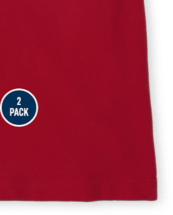 Polo de piqué con volantes de uniforme para niñas, paquete de 2