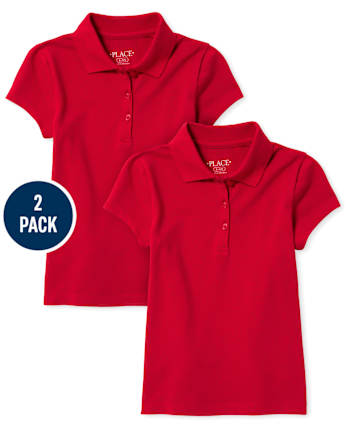 uniformes pour fille Ruffle Pique Polo 2-Pack - Plus