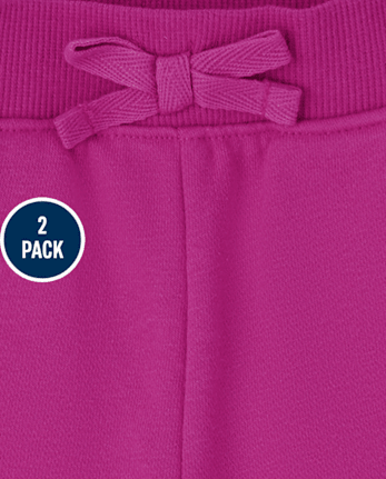 Paquete de 2 pantalones cortos activos de rizo francés de uniforme para niñas