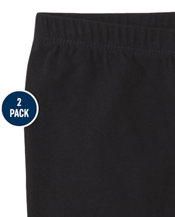 Leggings capri de uniforme para niña, paquete de 2
