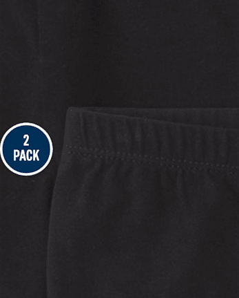 Leggings capri de uniforme para niña, paquete de 2