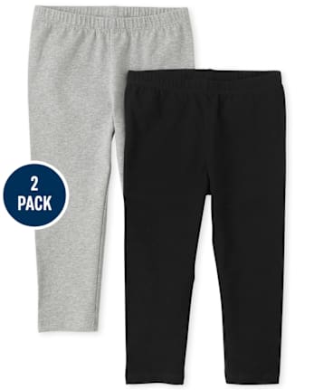 Leggings capri de uniforme para niña, paquete de 2
