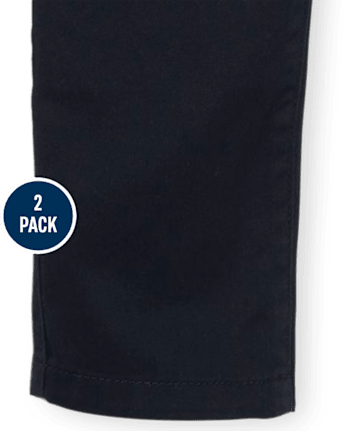 Paquete de 2 pantalones chinos elásticos de uniforme para niños