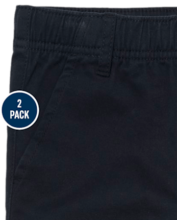 Paquete de 2 pantalones chinos elásticos de uniforme para niños