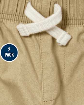Boys Stretch Pull On Jogger Pants 2-Pack