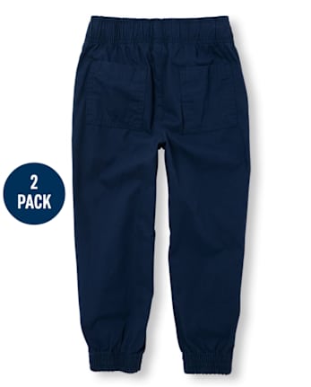 Boys Stretch Pull On Jogger Pants 2-Pack