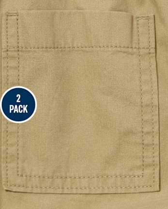 Boys Stretch Pull On Jogger Pants 2-Pack