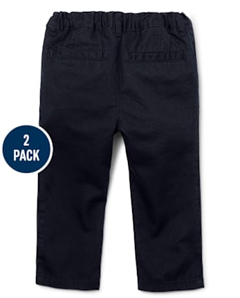 Lot de 2 pantalons chino skinny extensibles pour bébés et tout-petits garçons