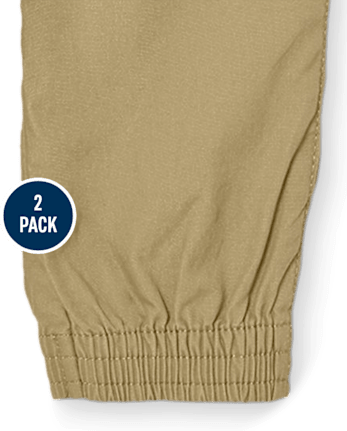 Baby And Niños pequeños Pantalones deportivos elásticos para niños, paquete de 2