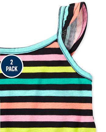 Toddler Girls Print Flutter Romper 2-Pack