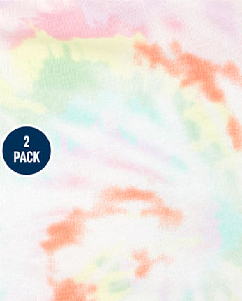 Toddler Girls Print Cold Shoulder Romper 2-Pack