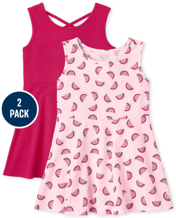 Toddler Girls Watermelon Everyday Dress 2-Pack