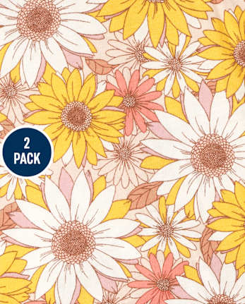 Paquete de 2 faldas-pantalón florales para niñas pequeñas