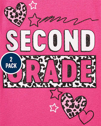 Girls Second Grade Graphic Tee 2-Pack