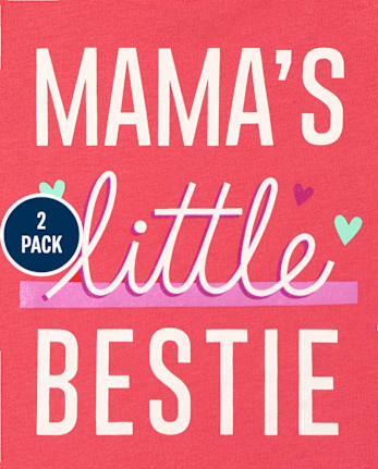 Paquete de 2 camisetas con estampado de mamá para bebés y niñas pequeñas