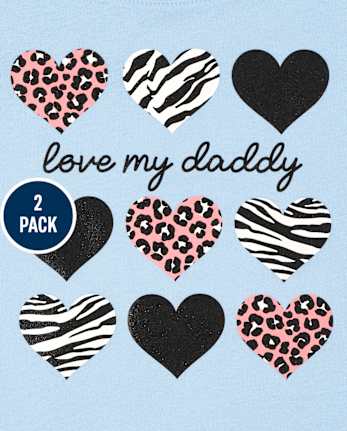 Baby And Toddler Girls Dad Graphic Tee 2-Pack