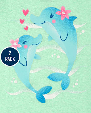 Baby And Toddler Girls Mom Graphic Tee 2-Pack