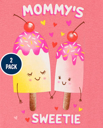 Baby And Toddler Girls Mom Graphic Tee 2-Pack
