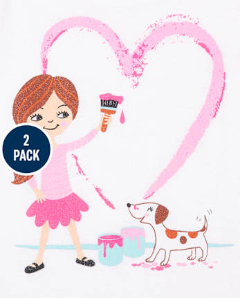 Baby And Toddler Girls Girls Graphic Tee 2-Pack