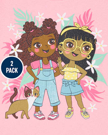 Baby And Toddler Girls Girls Graphic Tee 2-Pack