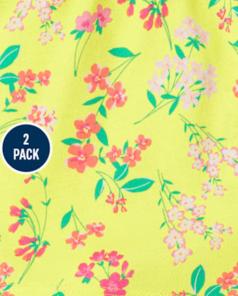 Pack de 2 pantalones cortos florales para niñas pequeñas
