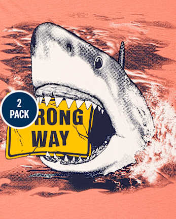 Pack de 2 camisetas con estampado de animales para niños