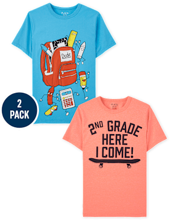 Boys 2nd Grade Graphic Tee 2-Pack