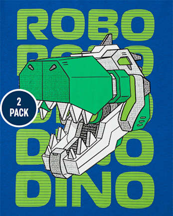 Boys Robo Dino Graphic Tee 2-Pack