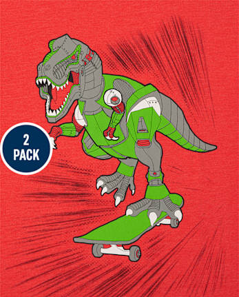 Boys Robo Dino Graphic Tee 2-Pack