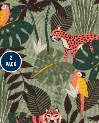 Shorts Jungle para niños pequeños, paquete de 2