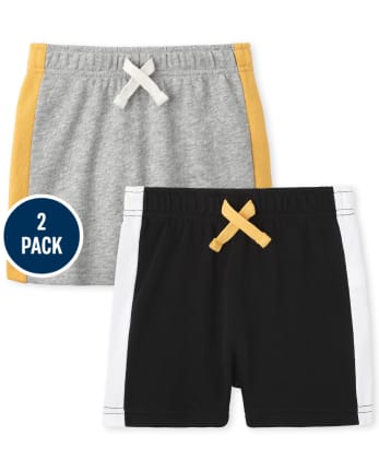 Lot de 2 shorts en tissu éponge à rayures latérales pour tout-petit garçon