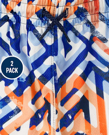 Pack de 2 pantalones cortos de baloncesto deportivos con estampado para niño