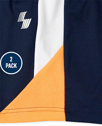 Pack de 2 pantalones cortos de baloncesto deportivos con estampado para niño