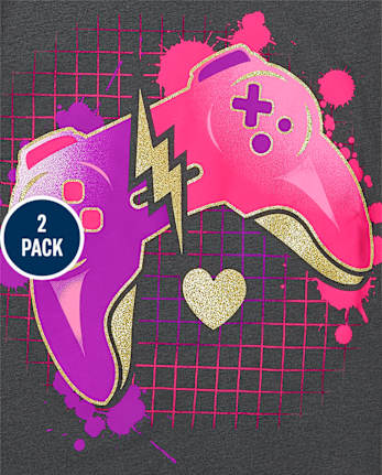 Girls Gamer Graphic Tee 2-Pack