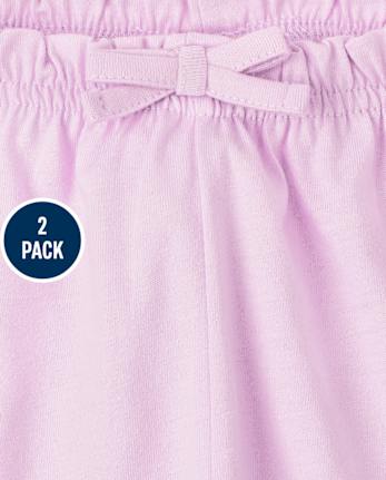Baby Girls Floral Paperbag Waist Shorts 2-Pack