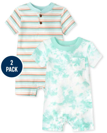 Baby Boys Tie Dye Romper 2-Pack