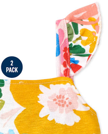 Baby Girls Buffalo Floral Bodysuit Dress 2-Pack