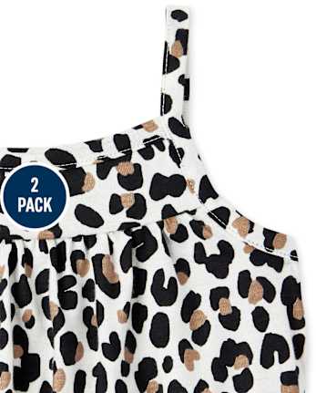 Baby Girls Leopard Jumpsuit 2-Pack