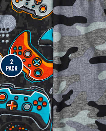 Pijama de algodón ajustado con diseño de camuflaje para niños, paquete de 2